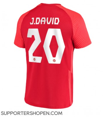 Kanada Jonathan David #20 Hemma Matchtröja VM 2022 Kortärmad